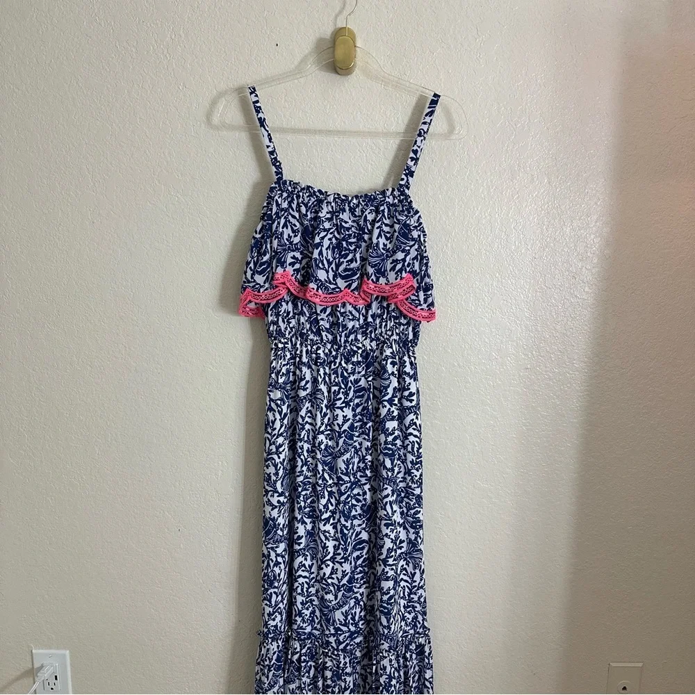 New Lilly Pulitzer Aida Ruffle Maxi Dress Size Medium - Picture 3 of 12